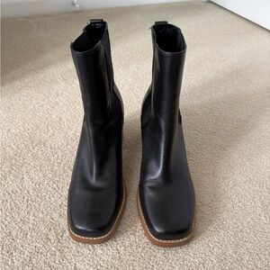 Marc Fisher Black Leather Ankle Booties